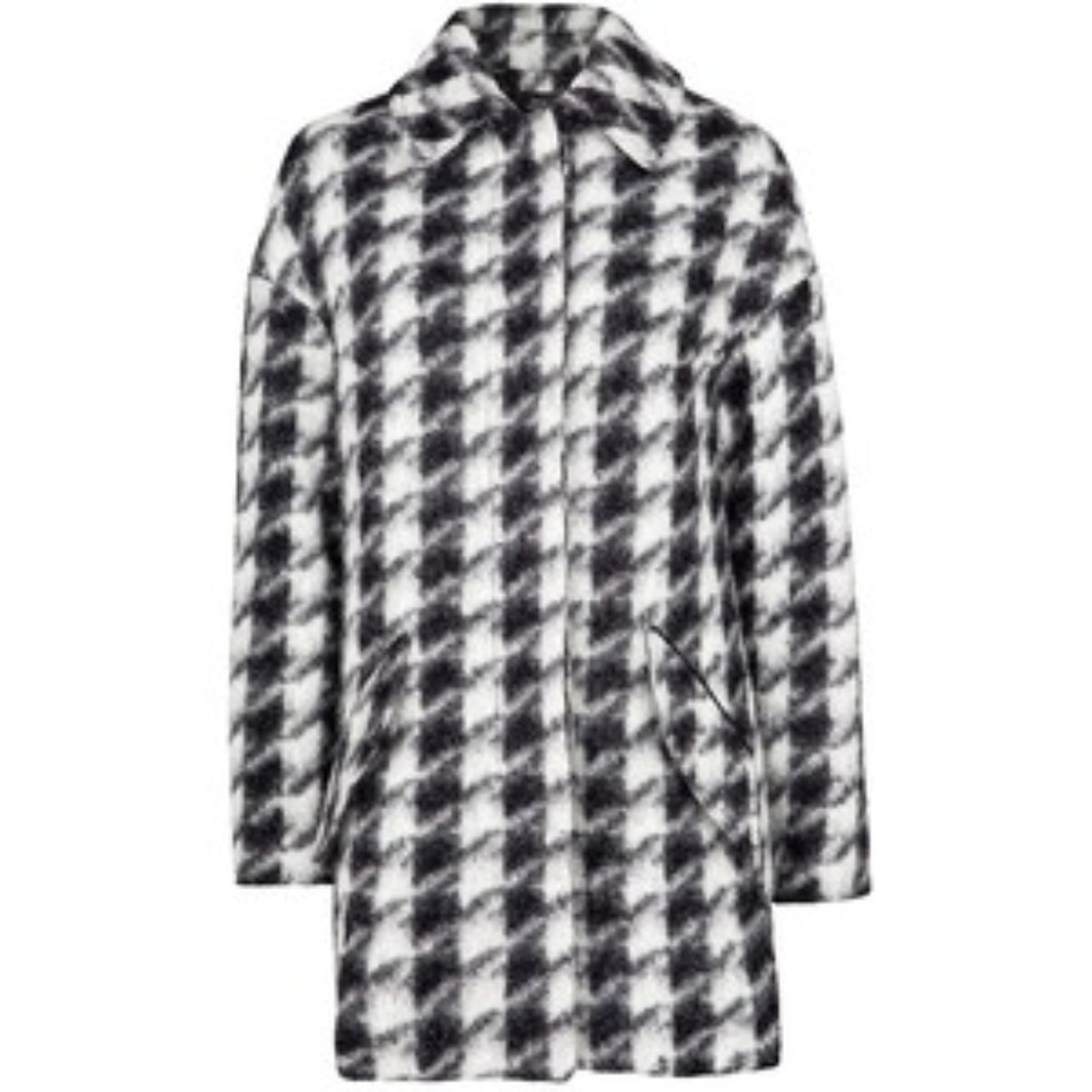 Mango Black and White Houndstooth Coat